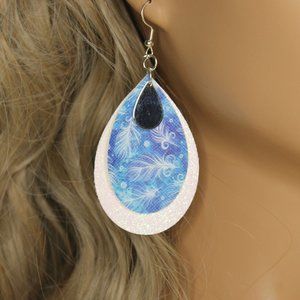 Handmade Teardrop Feather Earrings